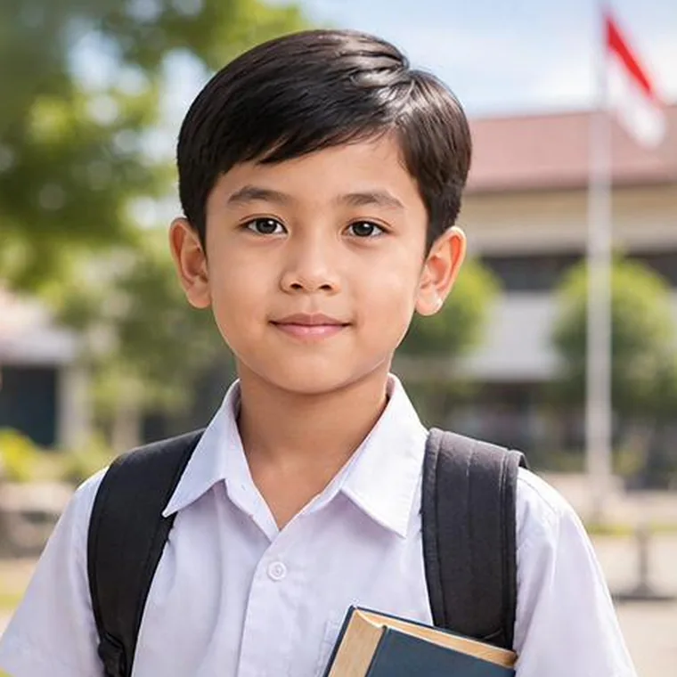 Anak yang berangkat sekolah, sekarang